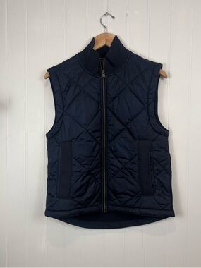 Banana Republic Navy Blue Quilted Zip-Up Puffer Vest XS Tech Outerwear Preppy